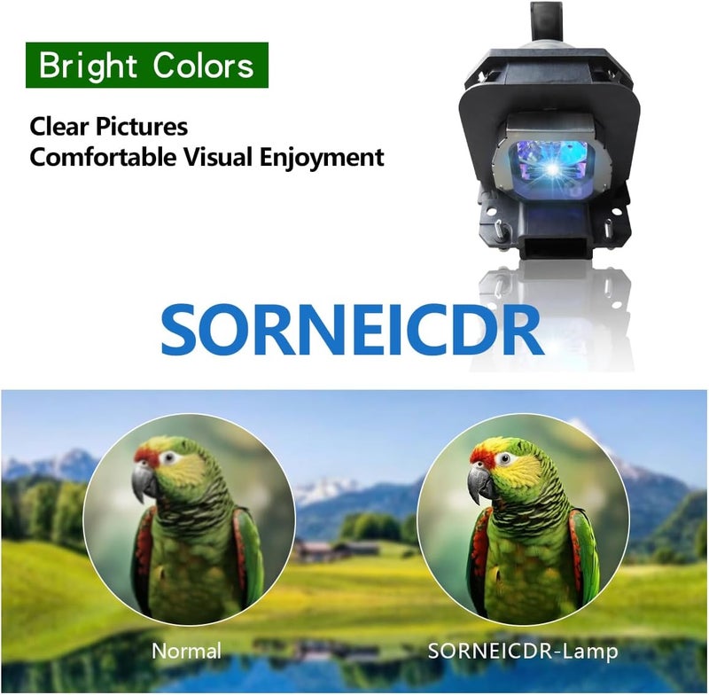 SORNEICDR مصباح بديل لجهاز العرض ET-LAX100 متوافق مع باناسونيك PT-AX200U AX100U AX200E AX200 TH-AX100 AX100E AX100، مع هيكل - Image 3